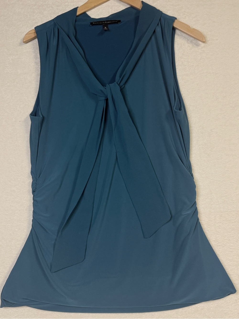 White House Black Market Teal Sleeveless Tie-Neck Camisole
